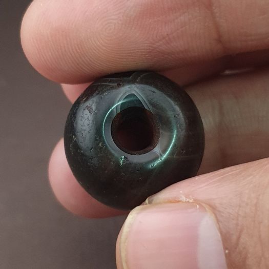 Vintage Natural Pattern Suliemani Tire Shape Agate Bead Amulet
