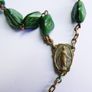 Vintage Irish Celtic Green Shamrock Rosary Beads ERIN Image 8