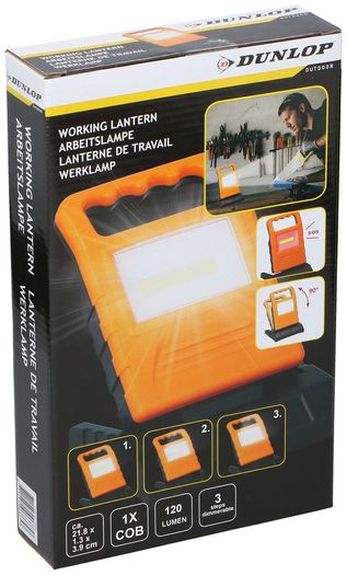 Dunlop 120Lumen COB LED Work Light Dimmable Lantern Emergency Garage Hom