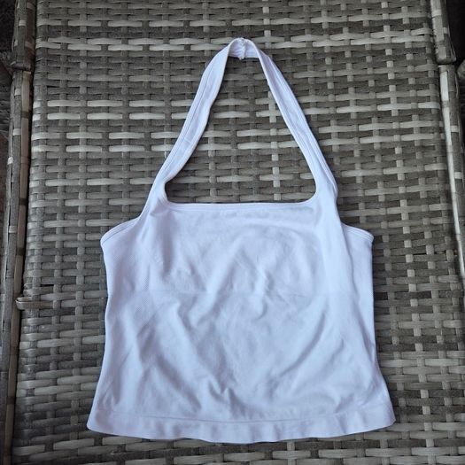 White Halter neck top