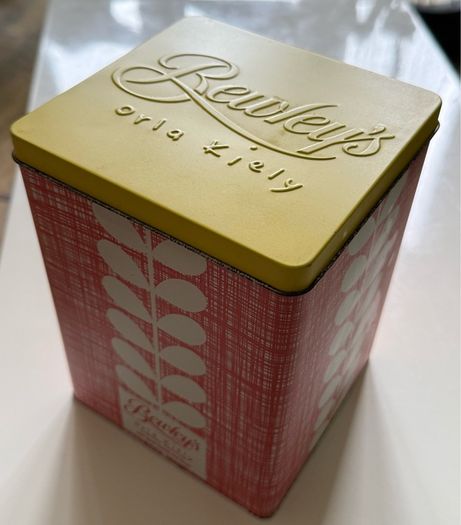 Limited Edition Bewleys x Orla Kiely Tea Caddy Tin-Red Scribble Stem & Fresh Tea Bags