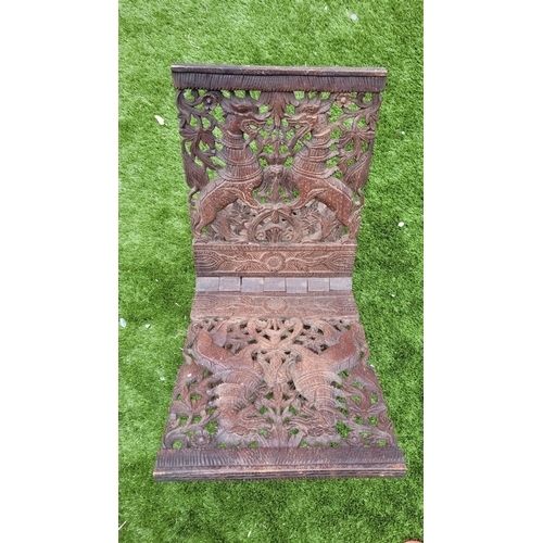 Large Carved Wooden Quran Stand (kursi), Indian, 19th Century.