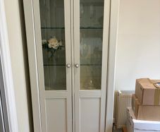Solid Wood Dining Display Cabinet Cream Colour