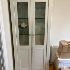Solid Wood Dining Display Cabinet Cream Colour