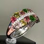 Sterling silver 925 ring with natural Multi-Tourmaline & Natural Zircon. With certificate Image 2