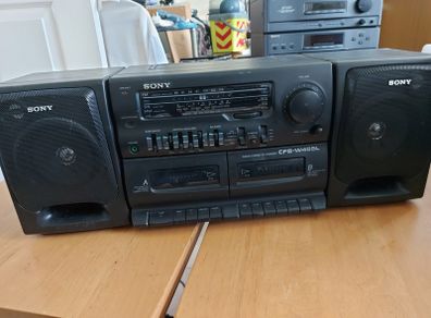 SONY Radio Cassette-Corder Model CFS-W455L, Radio, Dual Tape Deck and Line for externel CD Player, everything working great