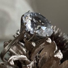 Antique Art Deco Silver Rock Crystal Ring