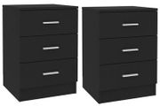 Bedside Cabinets 2 pcs Black 38x35x56 cm Engineered Wood