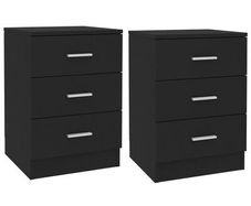 Bedside Cabinets 2 pcs Black 38x35x56 cm Engineered Wood