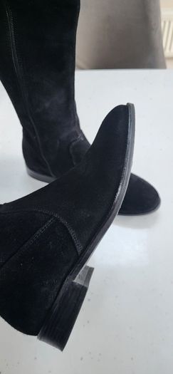 OFFICE black suede Over the Knee (OTK) high boots Sz 7 (Fit 7-8UK) - Rrp 150 (New)
