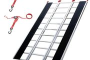 Tri-Fold Loading Ramp, 2160 x 1375 mm, Non-Slip Aluminum Trailer Ramp with Compact Design, Easy Storage, 680.4 kg Load Capacity