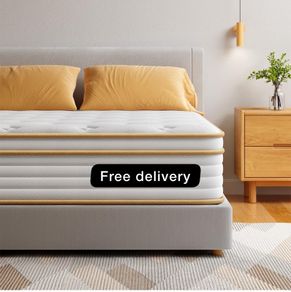 Double Mattress 10.6 Inch Memory Foam Hybrid Medium Firm, 135x190x27cm
