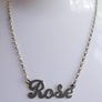 Vintage 925 Sterling Silver- ROSE  Name Necklace Image 2