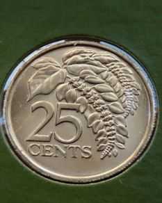 RARE Trinidad and Tobago 1976 Vintage Coin Stamp cover BUNC Non-Magnetic