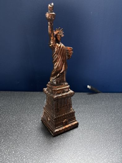 Old Statue of Liberty New York 8.25 Spelter Miniature Souvenir Building Copper