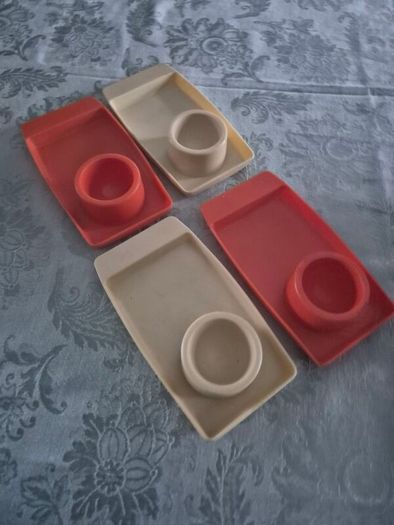 Vintage 1970s Retro Mid Century breakfast boiled egg/toast trays originals