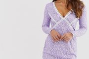 Pretty little thing long sleeve lace mini dress