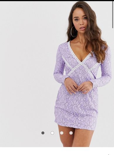 Pretty little thing long sleeve lace mini dress