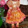 20th Century Holly Hobbie Style Wall Decoration Plaster Glazed & Painted 3-D Image 2