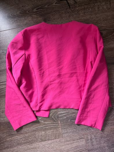 Pink Cropped Blazer Jacket