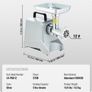 Electric Meat Grinder, 5 Lb/Min Capacity, 575W 800W MAX) Industrial Meat Mincer with Blade, Grinding Plate, Sausage Stuffing Blade and 3 Tubes, Aluminum Commercial Meat Grinder Image 4