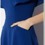 Karen Millen Cape Detail A-Line Dress Cobalt Blue Image 6