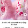 New JELLYCAT Blushkin Blossom Bunny Bag Charm Image 4