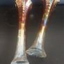 Fabulous Pair of Antique/Vintage Imperial Glass Company Carnival Glass Ripple Swung Vases in the Ombre Marigold Opalescent Colourway, Circa 1907 -1930, Priced as a Pair Image 3