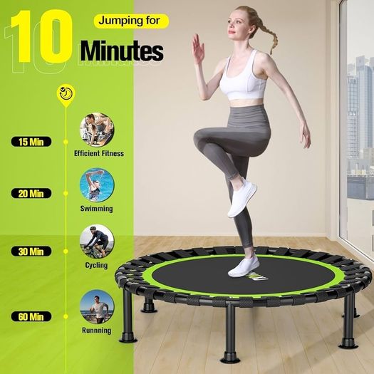 Foldable Mini Trampoline, 40''/48'' Rebounder Trampoline for Adults & Kids, 440lbs Capacity Indoor Fitness Workout Exercise Equipment'