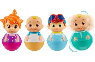 Cocomelon Weebles 4 Figure Pack, chunky moulded figures, JJ, moonbug, preschool imaginative play