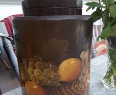 VTG Wooden Decoupage Storage Bin with Lid