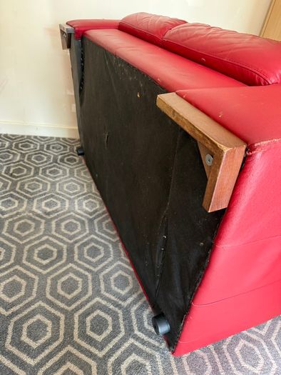 Red Leather 3 seater couch