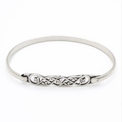 Vintage Sterling Silver Celtic Signed London Bangle 1967