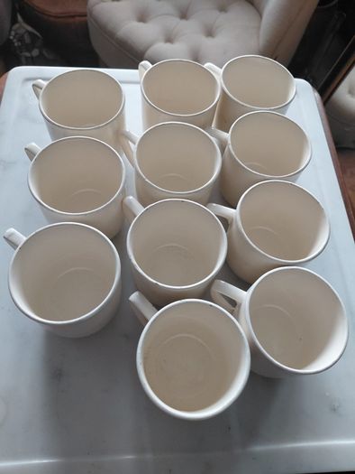 set of 19 French espresso cups Badonviller France