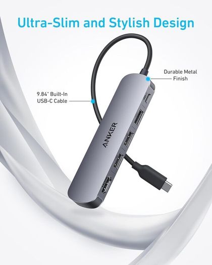 USB C Hub, 5-in-1 USB Hub for Laptops, 4K HDMI Multiport Adapter with 90W Max Power Delivery, USBC & USBA Data Ports USB C Dongle, Compact for MacBook, Dell, and More (Charger Not Included)