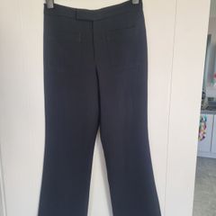 Black Twill, Straight/Wide-Leg Trousers, Size 30"