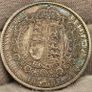 Great Britain 1887 Silver Half Crown Beautiful Uncirculated Lustrous Rainbow Toned Image 2