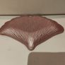 Pink Glass Ginko Leaf Dish Vintage Image 3