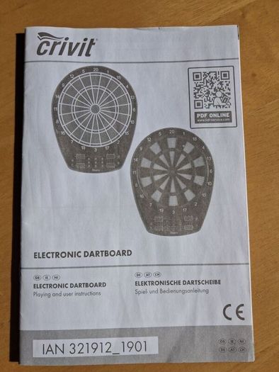 Crivit Electronic Dart Game With Darts & Instruction Manuel - RRP - 29.99