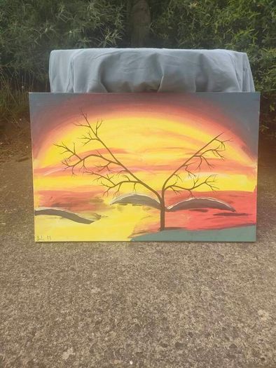 XL Acrylic Sunrise on stretched canvas