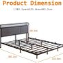Floating Double Metal Bed Frame with LED Lights & USB Charging Station Image 2