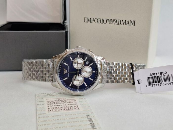 Emporio Armani 41mm Blue Dial Chronograph Watch AR11582