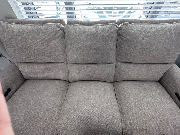 3 Seater Beige Fabric Power Recliner Sofa - Ashbrook