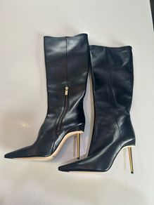 Reiss Black Leather knee high boots