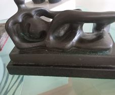 Moore Solid Bronze Ltd.Edition Reclyning Female Figure Sculpture