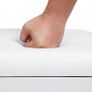 Padded shoe bench 3 compartments white shoe bench with seat cushion, 3 compartment chest, seat for shoe storage with seat, 2 steps, hallway furniture, white Maximum load capacity 150 kg Image 4