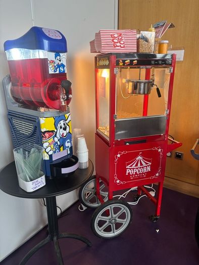 Popcorn candy floss slush puppy Hotdog nachos machines