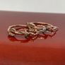 Champagne Diamond, Black Diamond J Hoop Half Hoop Earring Image 6
