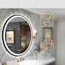 LED Bathroom Mirror Black Frame Speakers Antifog 80cm Makeup Ensuite Dual LED Bright Light Memory Function Image 9