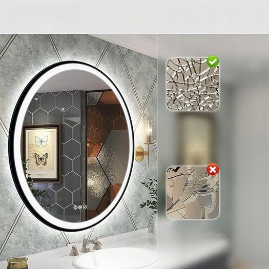 LED Bathroom Mirror Speakers Defogger 80cm Round